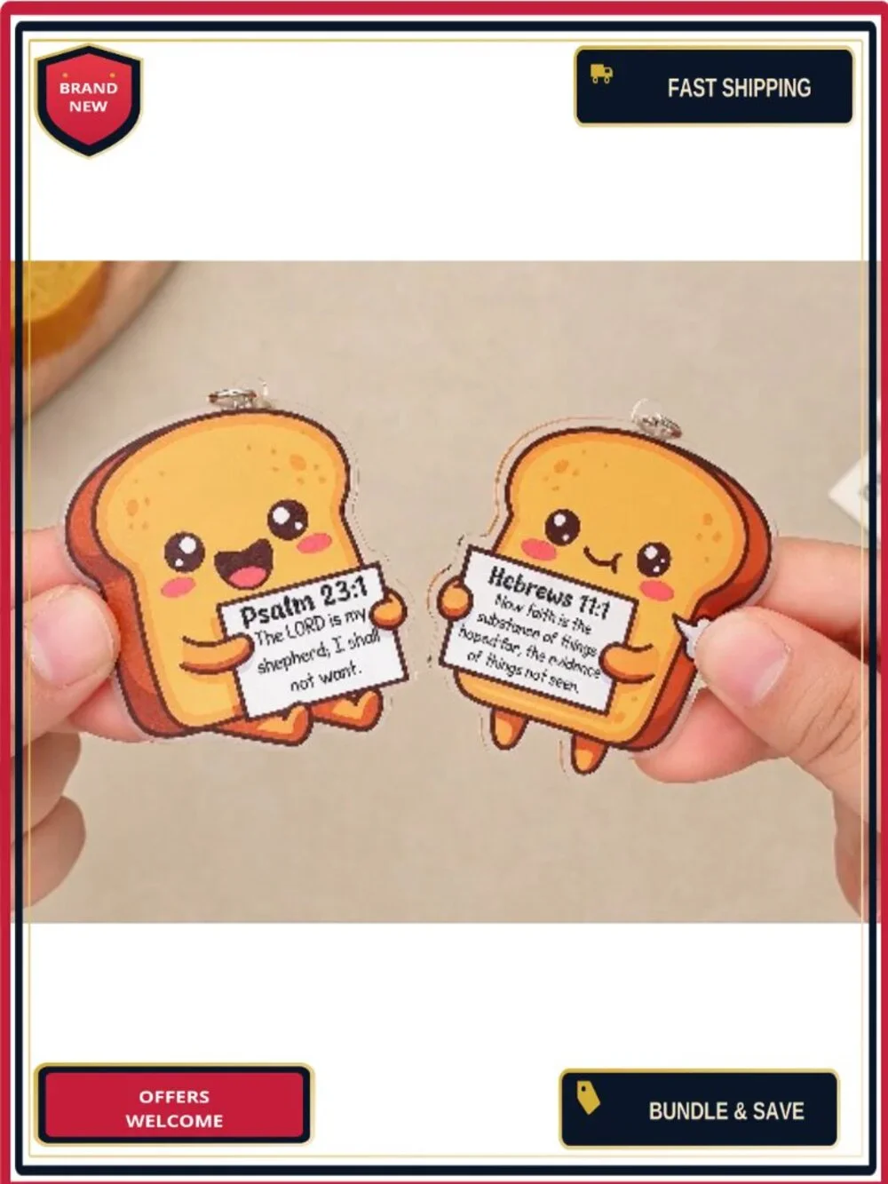 30 Emotional Support Keychains with Bible Verse Cards Christian Gift Set Toast